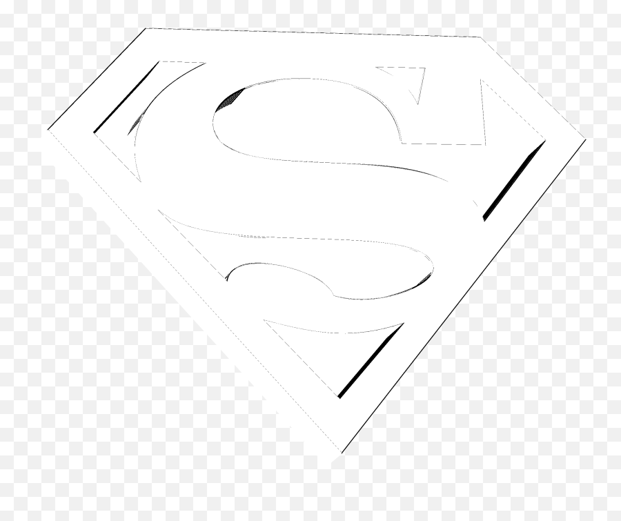 Superman Logo Black And White Png - Line Art,Superman Logo Hd