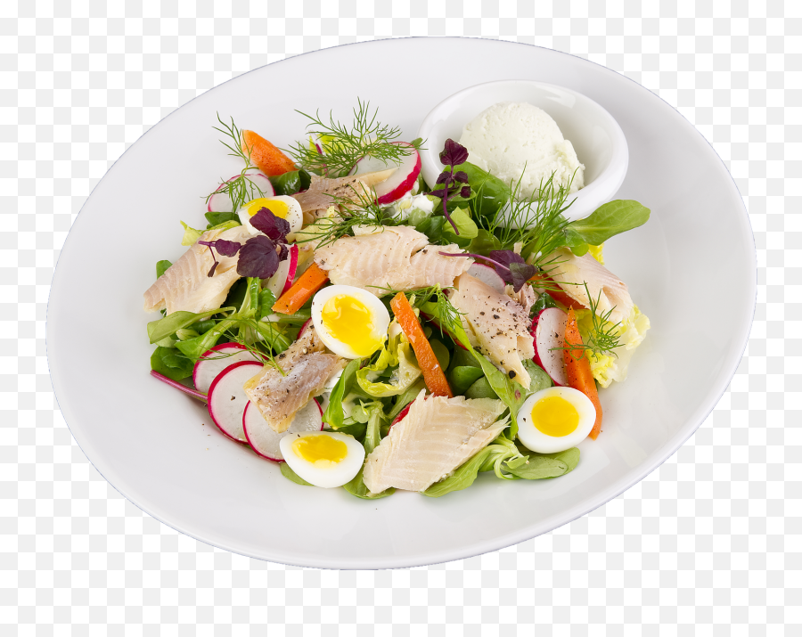 Salad With Fillet Of Smoked Trout Lettuce Radish - Caesar Caesar Salad Png,Caesar Salad Png