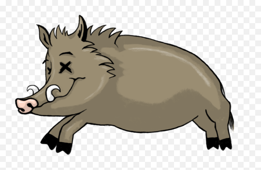 Wild Boar Common Warthog Clip Art - Boar Clipart Png,Pig Silhouette Png