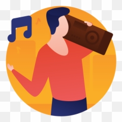 Listening Music Icon Of Gradient Style - Available SVG Vector Png