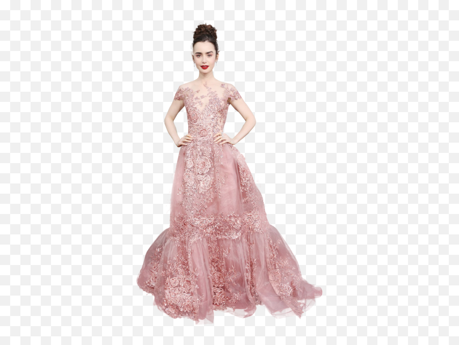 Lily Collins - Gown Png,Lily Collins Png