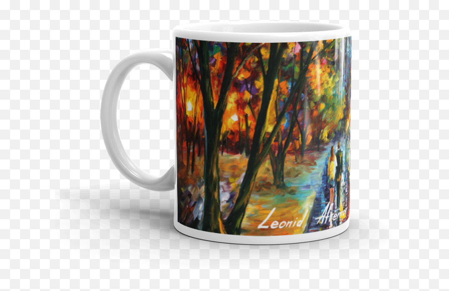 Coffe Mugs - Dreams Come True Palette Knlfe Landscape Park Oil Painting On Canvas By Leonid Afremov Png,Coffe Mug Png