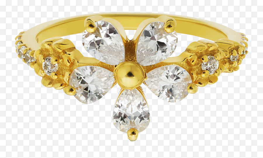 Diamond Flower Garland Ring - Engagement Ring Png,Flower Garland Png