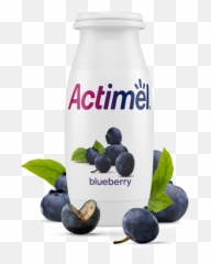Actimel Blueberry Cultured Yogurt Shot - Banana And Strawberry Drink Png,Blueberry Png