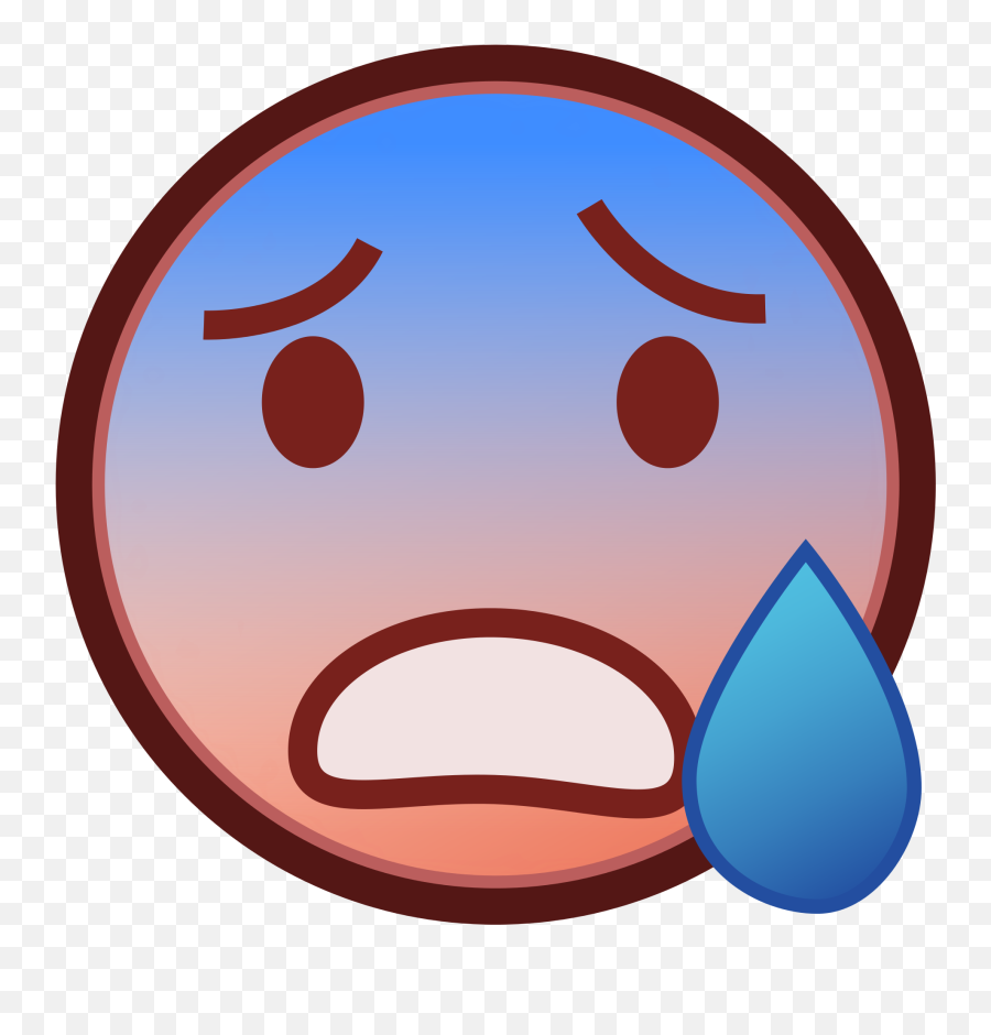 Sweat Emoji - Emoji Cold Sweat Pudding Png,Sweat Png