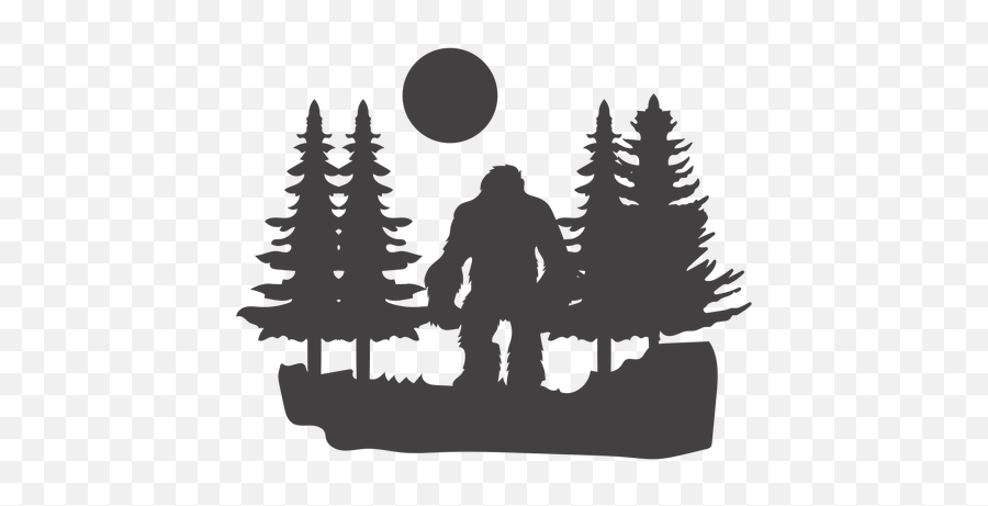 Bigfoot Standing In Forest Cut Out - Transparent Png U0026 Svg Vector Graphics,Forest Tree Png