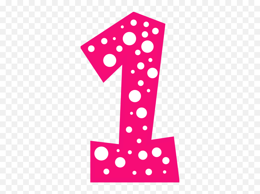 Number One Birthday Png 2 Image - Pink Polka Dot Number 1,Number One Png