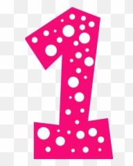 Number One Birthday Png 2 Image - Pink Polka Dot Number 1,Number One Png