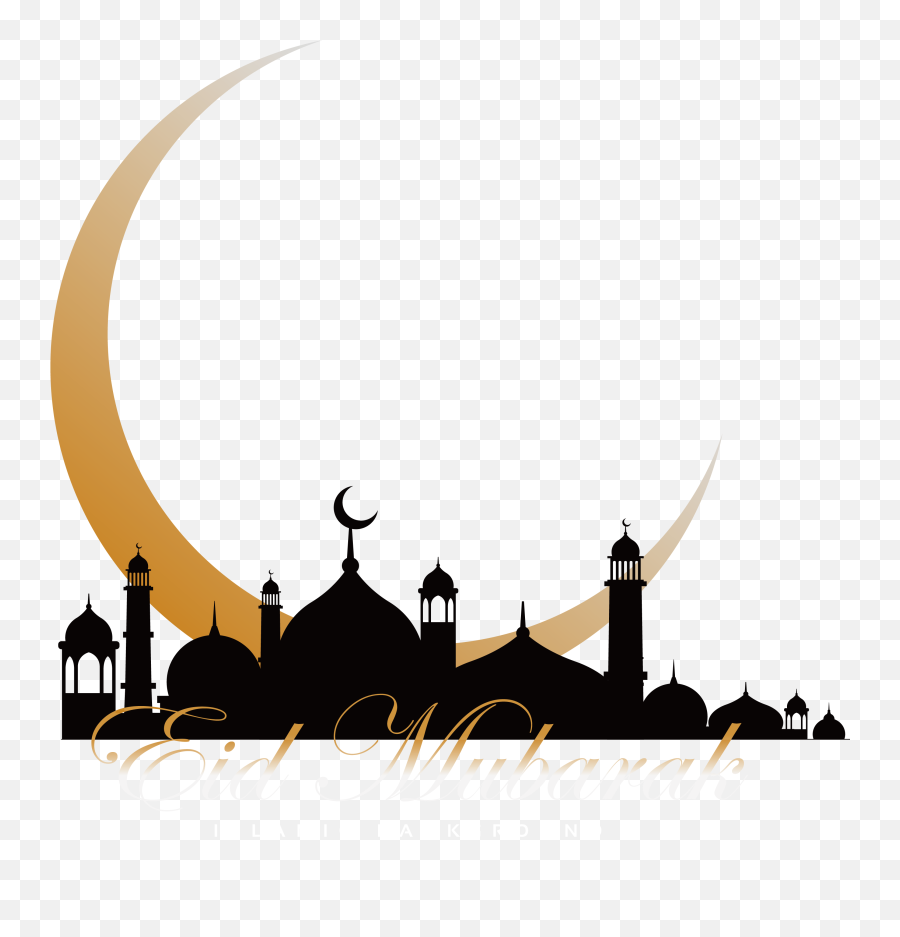 Download Quran Mosque Ramadan Moon Crescent Church Islam - Eid Mubarak Background Png,Moon Silhouette Png