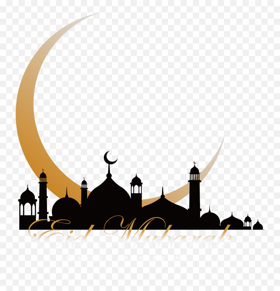 Download Quran Mosque Ramadan Moon Crescent Church Islam - Eid Mubarak  Background Png,Moon Silhouette Png - free transparent png images -  