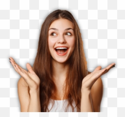 Indian Girl Surprise Face Png Images - Happy Woman Transparent