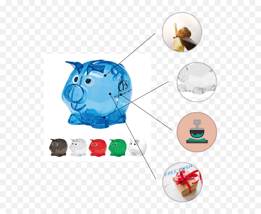Promotional Mini Plastic Piggy Bank - Dot Png,Blue Piggy Bank Icon