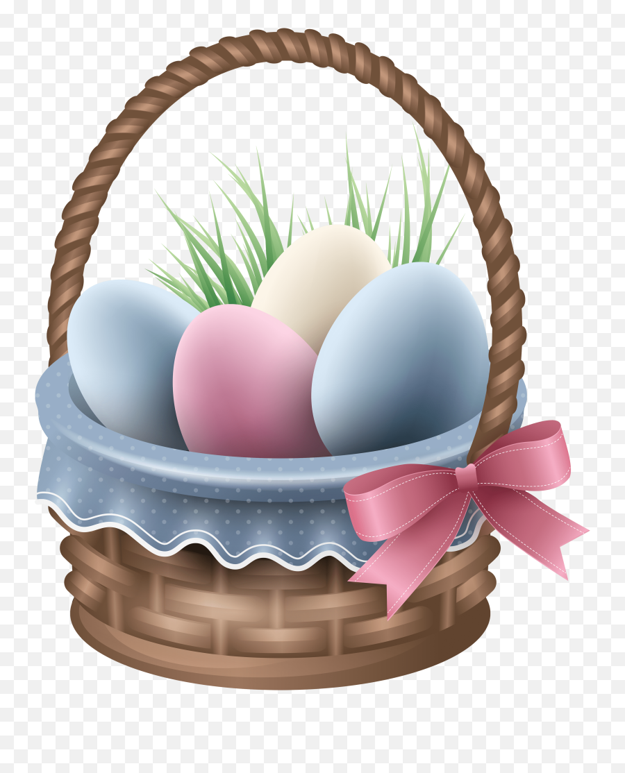 Easter Basket And Grass Png Clipart Picture - Easter Egg Basket Png,Easter Transparent