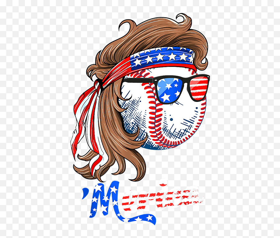 Baseball Mullet 4th Of July American Flag Merica Fathers Day - Bald Eagle Mullet Tiktok Png,Mullet Icon