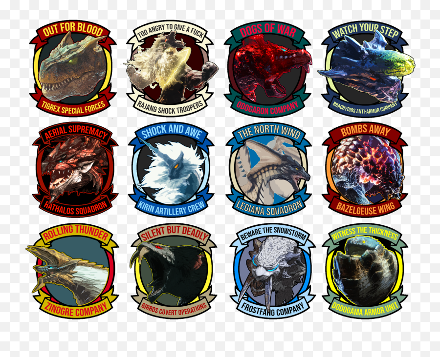 Mh - Themed Militarystyle Emblems I Made Out Of Boredom Using Illustration Png,Uragaan Icon
