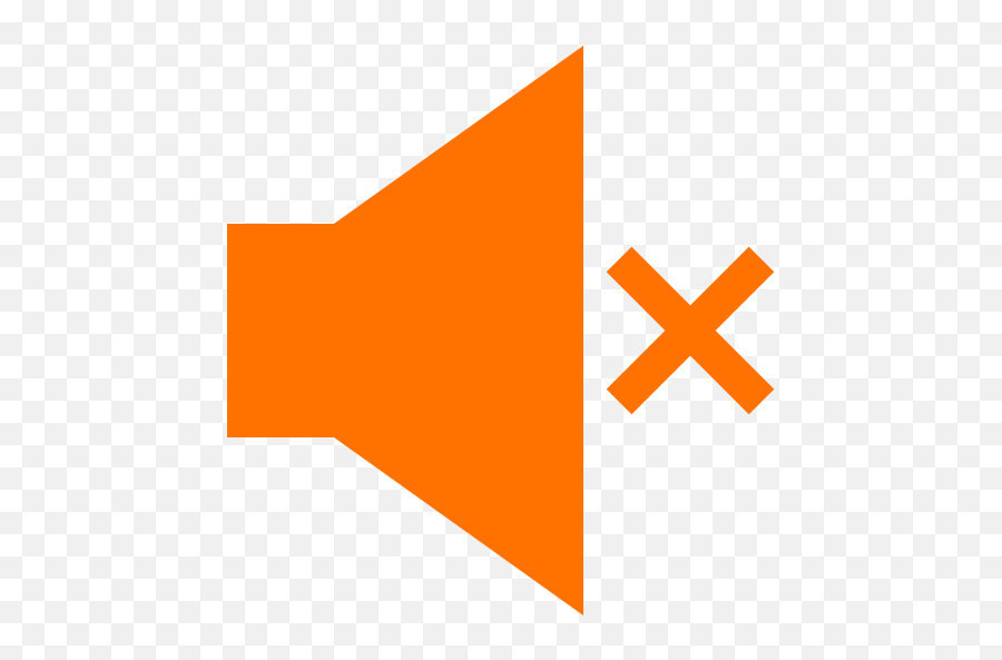 Mute Speaker Icon Png Symbol Orange - Sound Volume Icon Png,Mute Icon Transparent