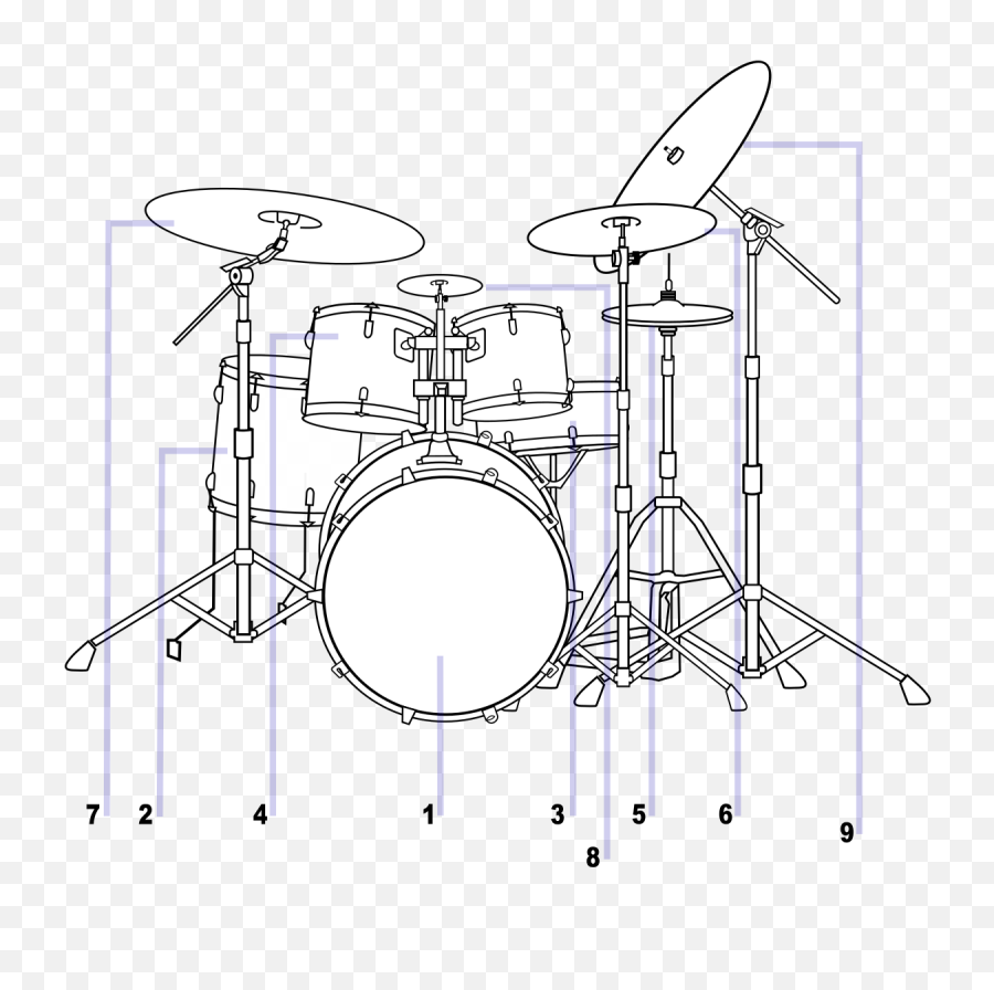 Drum Kit - Wikipedia Parts Of A Drum Kit Png,Drum Sticks Png