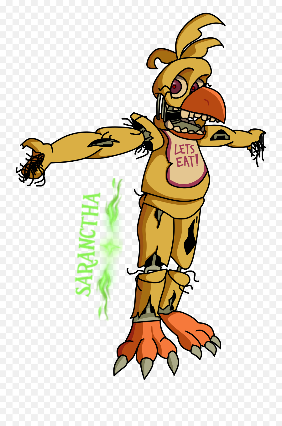 Yu0027all Mind If I T - Pose Withered Chica Cartoon Png,T Pose Png