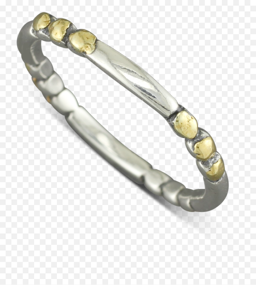 925 Sterling Silver Ring With Gold Nugget Dots Size 625 - Bracelet Png,Gold Nugget Png