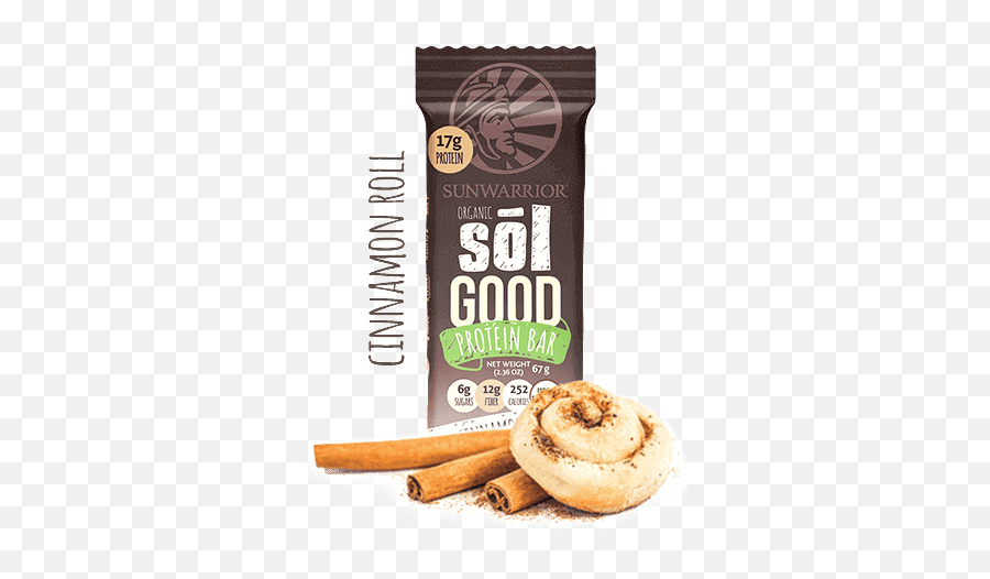 Sunwarrior Sol Good Protein Bar Cinnamon Roll 66g - Sunwarrior Sol Good Protein Bars Png,Cinnamon Roll Png