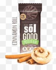 Sunwarrior Sol Good Protein Bar Cinnamon Roll 66g - Sunwarrior Sol Good Protein Bars Png,Cinnamon Roll Png