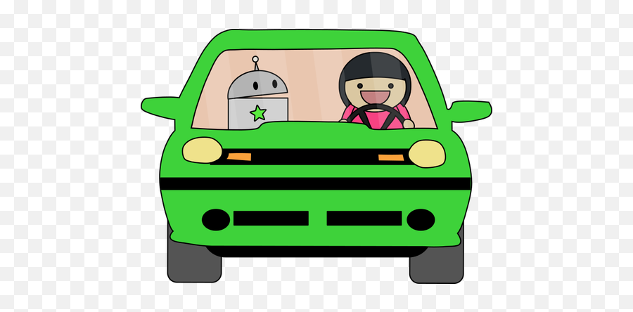 Driving Green Car Free Svg - Robot Driving A Car Clipart Png,Green Car Png