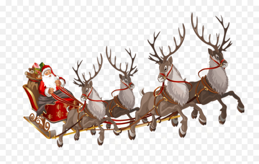 Download Free Png Santa Claus With Sleigh - Santa Sleigh Santa In Sleigh Png,Santa Transparent Background
