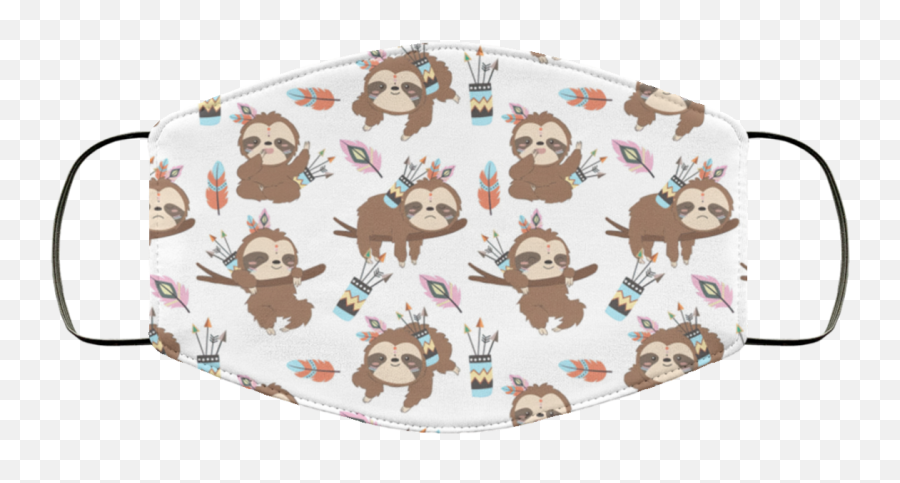 Adorable Sloth Pattern Mask Funny Face - Sloth Png,Sloth Transparent