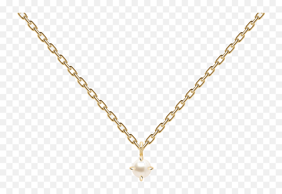 Solitary Pearl Necklace - Pd Paola Letter Necklace Png,Pearl Necklace Png