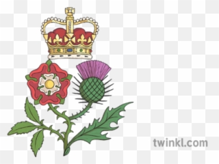 Union Of The Crowns Illustration - Twinkl House Of Stuart Flower Png,Crowns Png