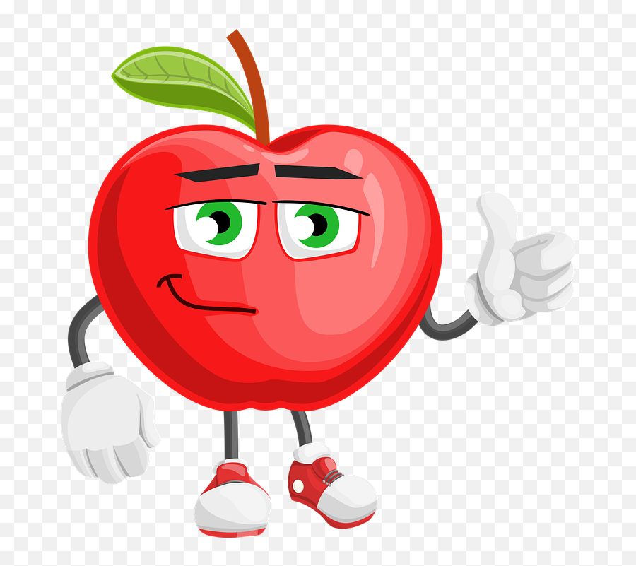 Apple Fruit Cartoon - Obst Cartoon Png,Cartoon Apple Png