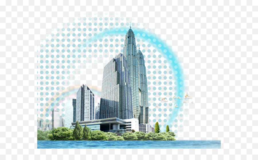 Cityscape Clipart Gedung - Twin Tower Malaysia Png,Twin Towers Png
