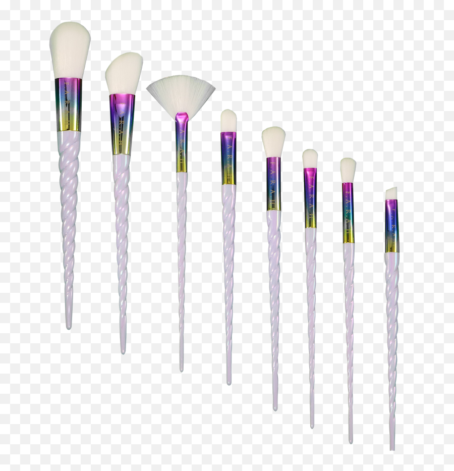 Rainbow White Unicorn Brush Set - Makeup Brush Png,Makeup Brush Png