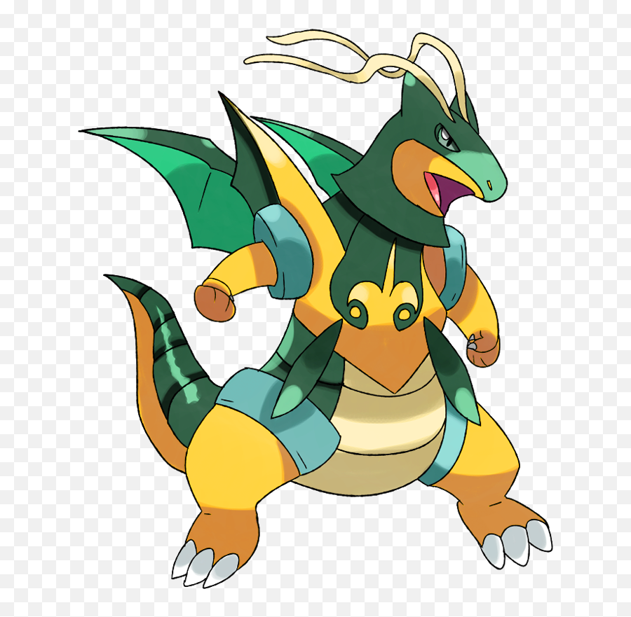 Shiny Mega Dragonite Transparent Png - Pokemon Dragonite Mega Evolution,Dragonite Transparent