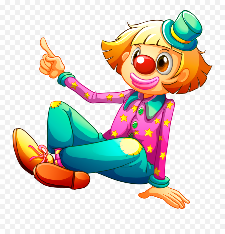 Download Cartoon Illustration Clown Royalty - Free Free Beach Ball Sitting Child Girl Png,Clown Icon Png