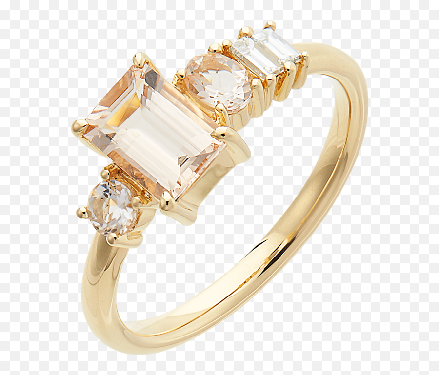 Modern Emerald Cut Engagement Rings Like Demi Lovato - Mejuri Peach Cluster Ring Png,Gucci Icon Ring With Diamonds