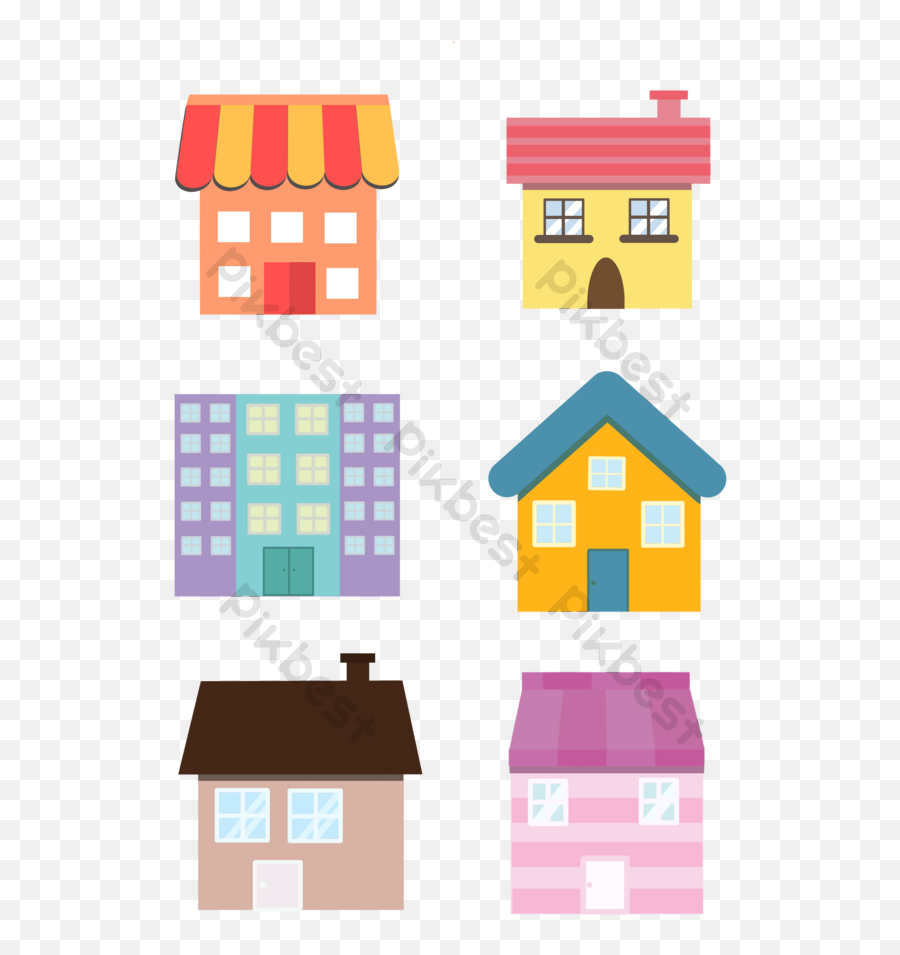 6 Groups Of Simple Building Icon Vector Designs Psd Free - Vertical Png,Cute Home Icon