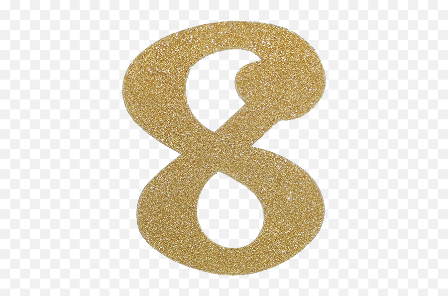 Number 8 Gold Glitter - Gold Glitter Number 8 Png,Glitter Png