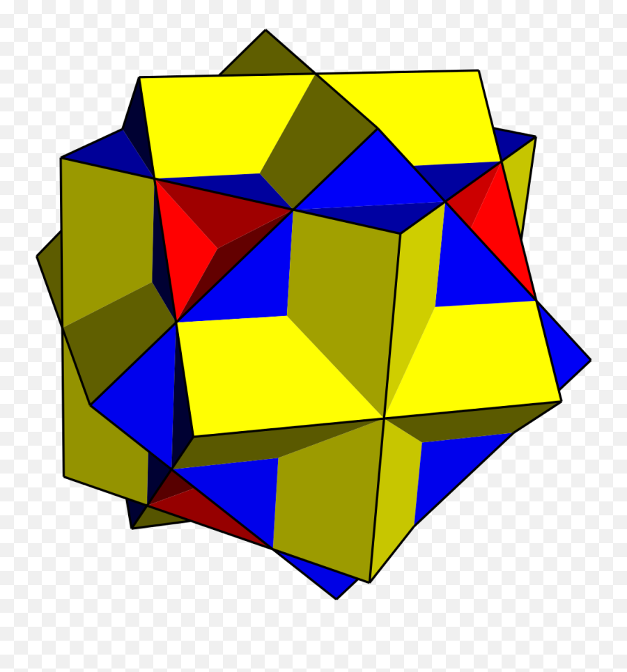 Filecompound Of Three Cubes Color By Face Typesvg - Language Png,Icosahedron Icon
