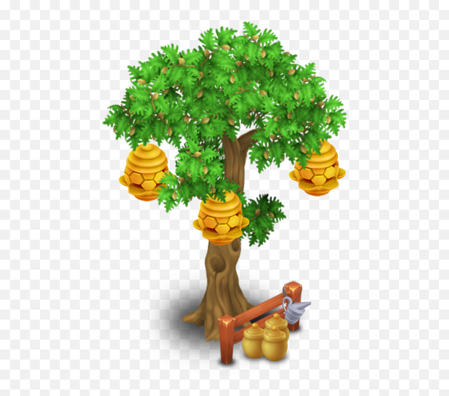 Download Beehive Tree Stage 3 - Hay Day Beehive Tree Full Tree With Beehive Clip Art Png,Beehive Png
