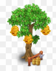 Download Beehive Tree Stage 3 - Hay Day Beehive Tree Full Tree With Beehive Clip Art Png,Beehive Png