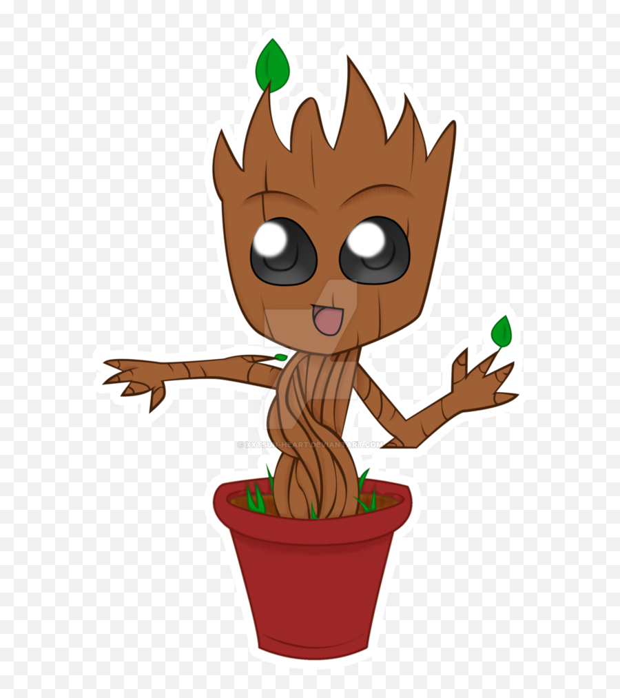 I Am Groot By Xxtsun - Heart Cartoon 786x1017 Png Groot Bebe Maceta Dibujo,Groot Png
