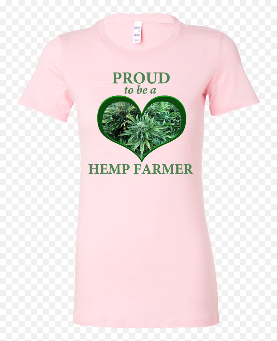 U201cproud To Be A Hemp Farmeru201d Flowers In Green Heart Womens Shirt - Broccoli Png,Green Heart Png