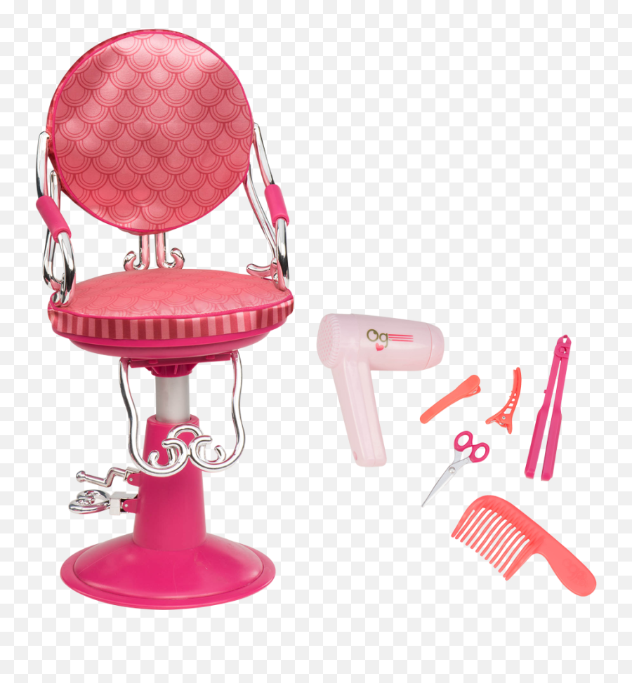 Pink Coral Sitting Pretty Doll Hair Salon Chair Our - Our Generation Sitting Pretty Salon Chair Png,Pink Hair Png