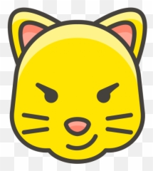 Cat Face With Wry Smile Emoji Clipart - Draw Of Faces Emojis Png,Cat Emoji Png