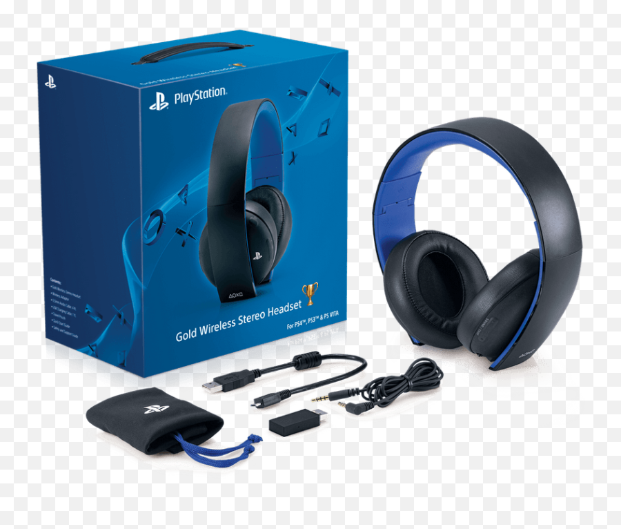 Wireless Stereo Headset - Playstation Gold Wireless Headset Png,Gold Microphone Png