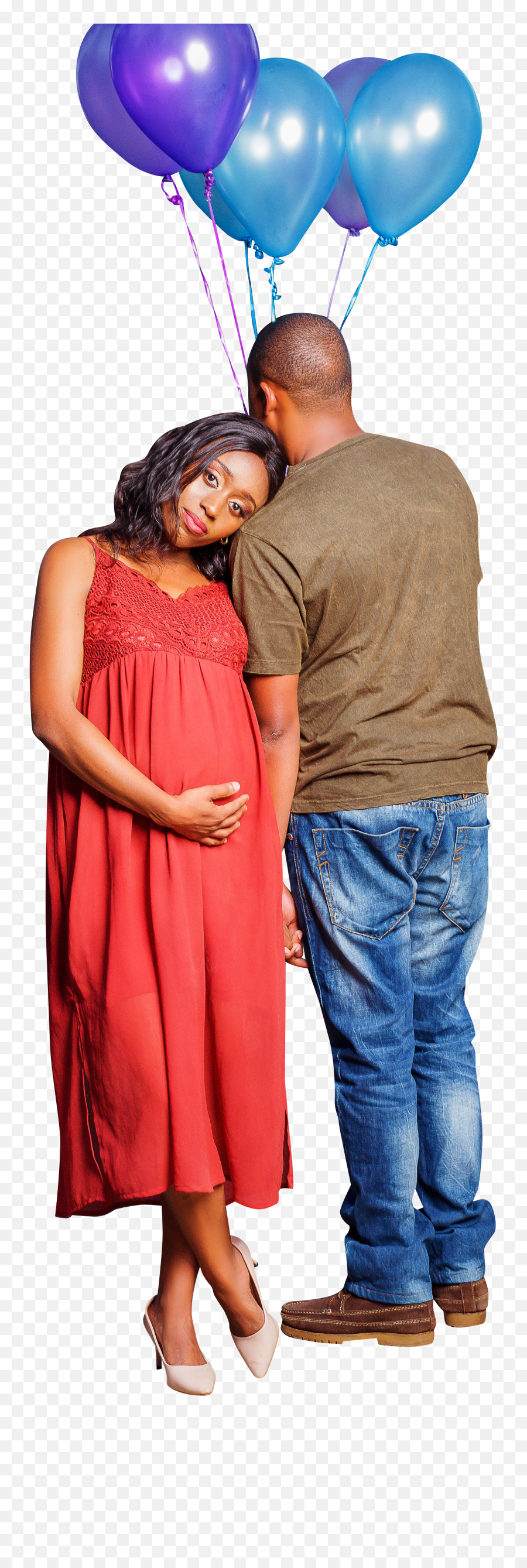 Pregnant Woman Standing Next To Man Transparent Background - Transparent People Hugging Png,Hug Png