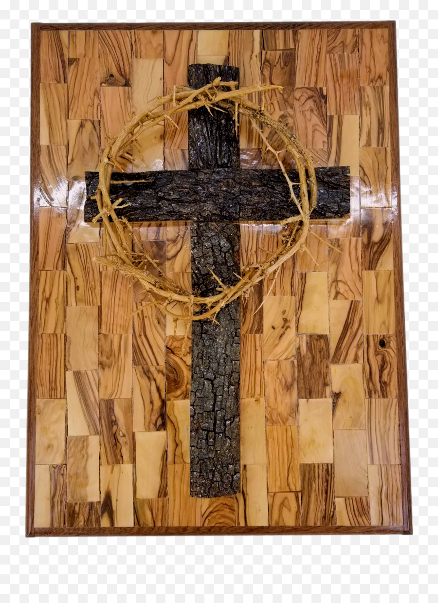 Plaque Of The Cross With Crown Thorns Size 14 X 93 - Crucifix Png,Crown Of Thorns Transparent
