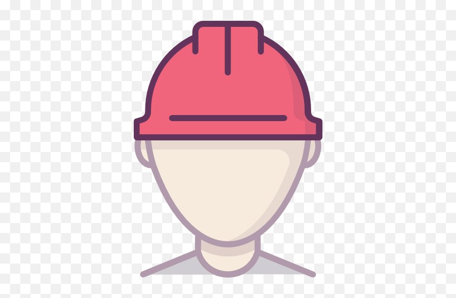 Construction Protection Worker Red Helmet Free Icon Of - Trabajador Con Casco Logo Png,Pink And Black Icon Helmet