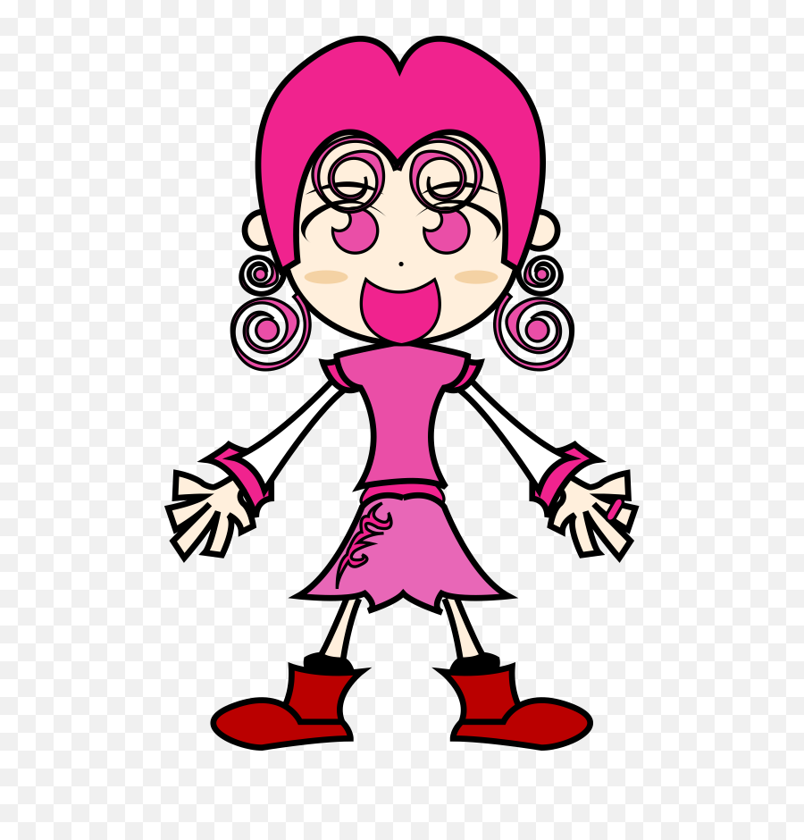 Pinky Girl Vector Clipart - Pink Girl Cartoon Art Shower Pink Girl Cartoon Png,It's A Girl Png